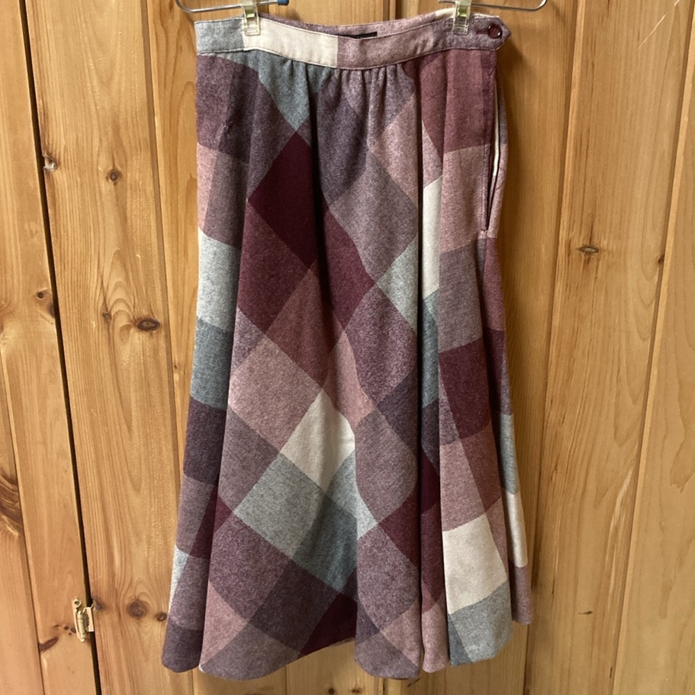 Vintage set: wool skirt & cotton velvet vest, 1960s-1970s, Panther brand